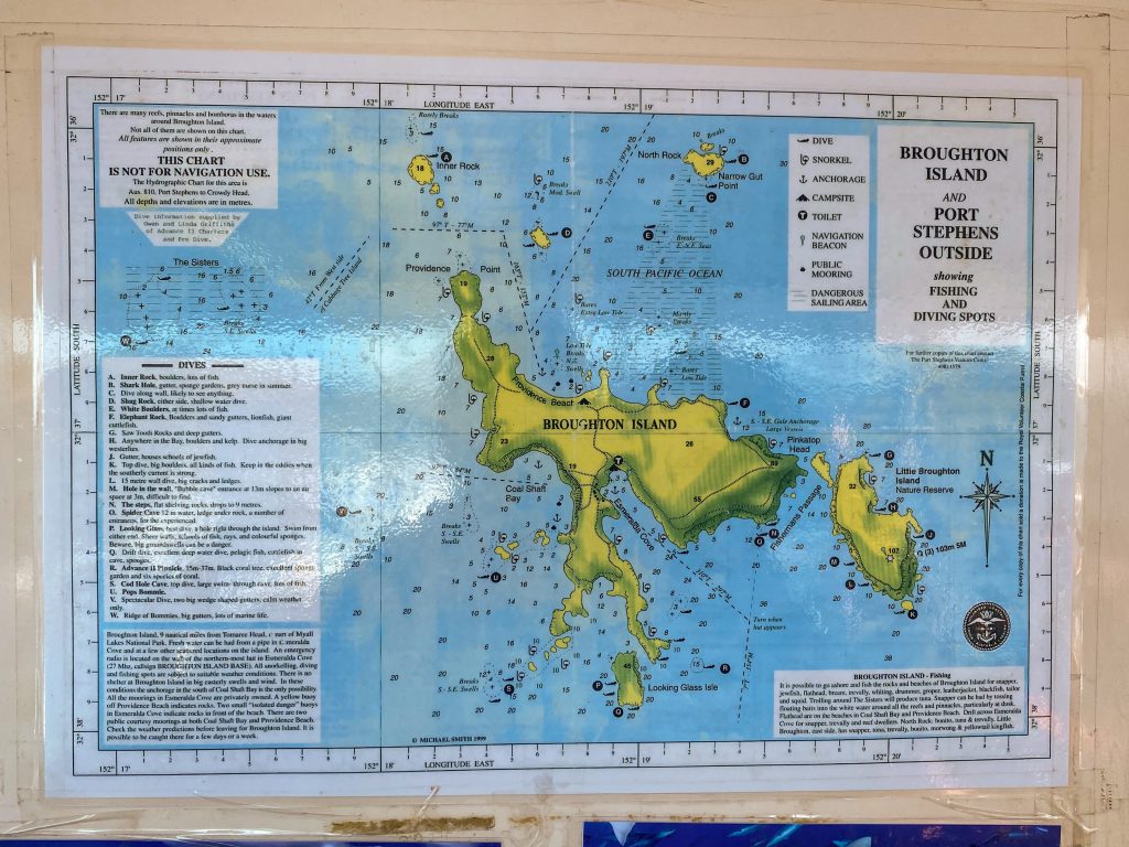 Map of the Broughton Island dive sites
