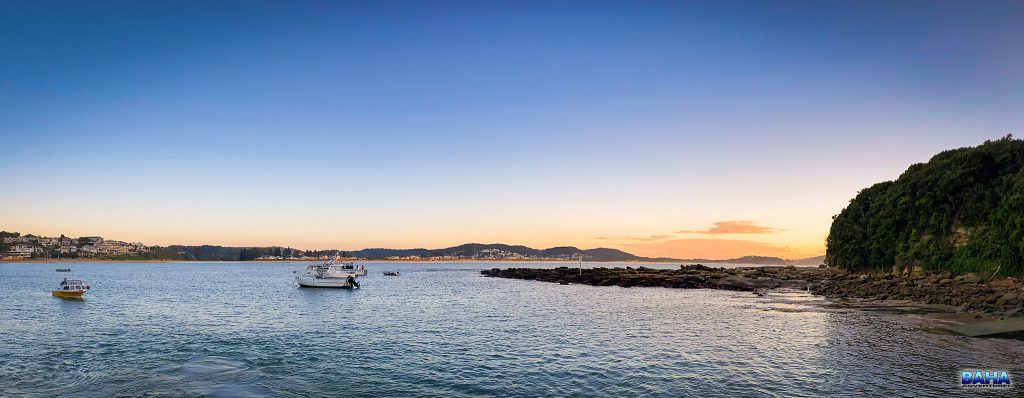 Views from the Terrigal boat ramp at sunrise