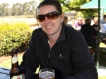 Sharon Enjoying An Austrian Beer